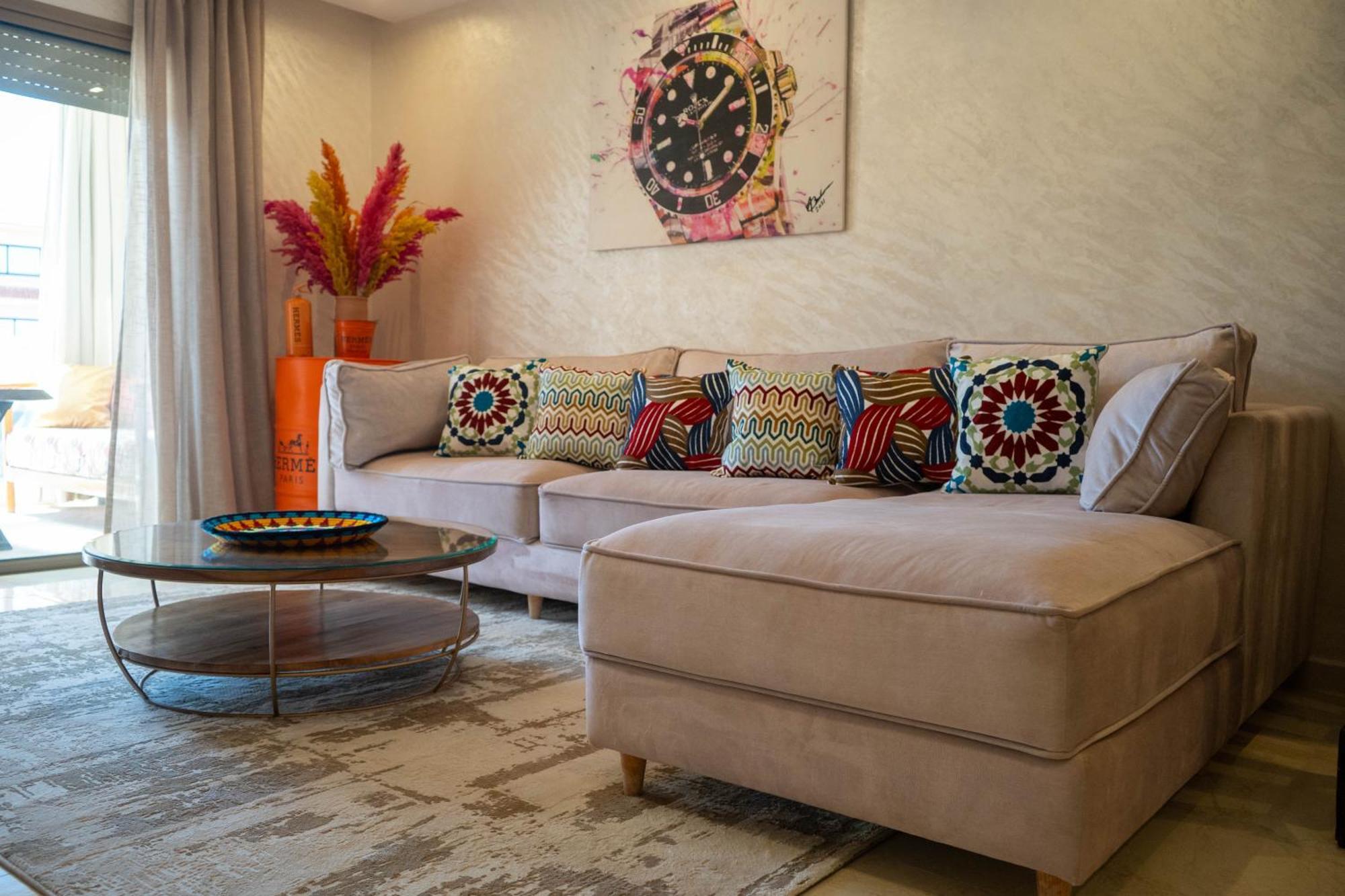 Magnifique Appartement Moderne De 2 Chambres Avec Piscine A 10 Min Du Centre De Marrakech Marrakesh Exterior foto