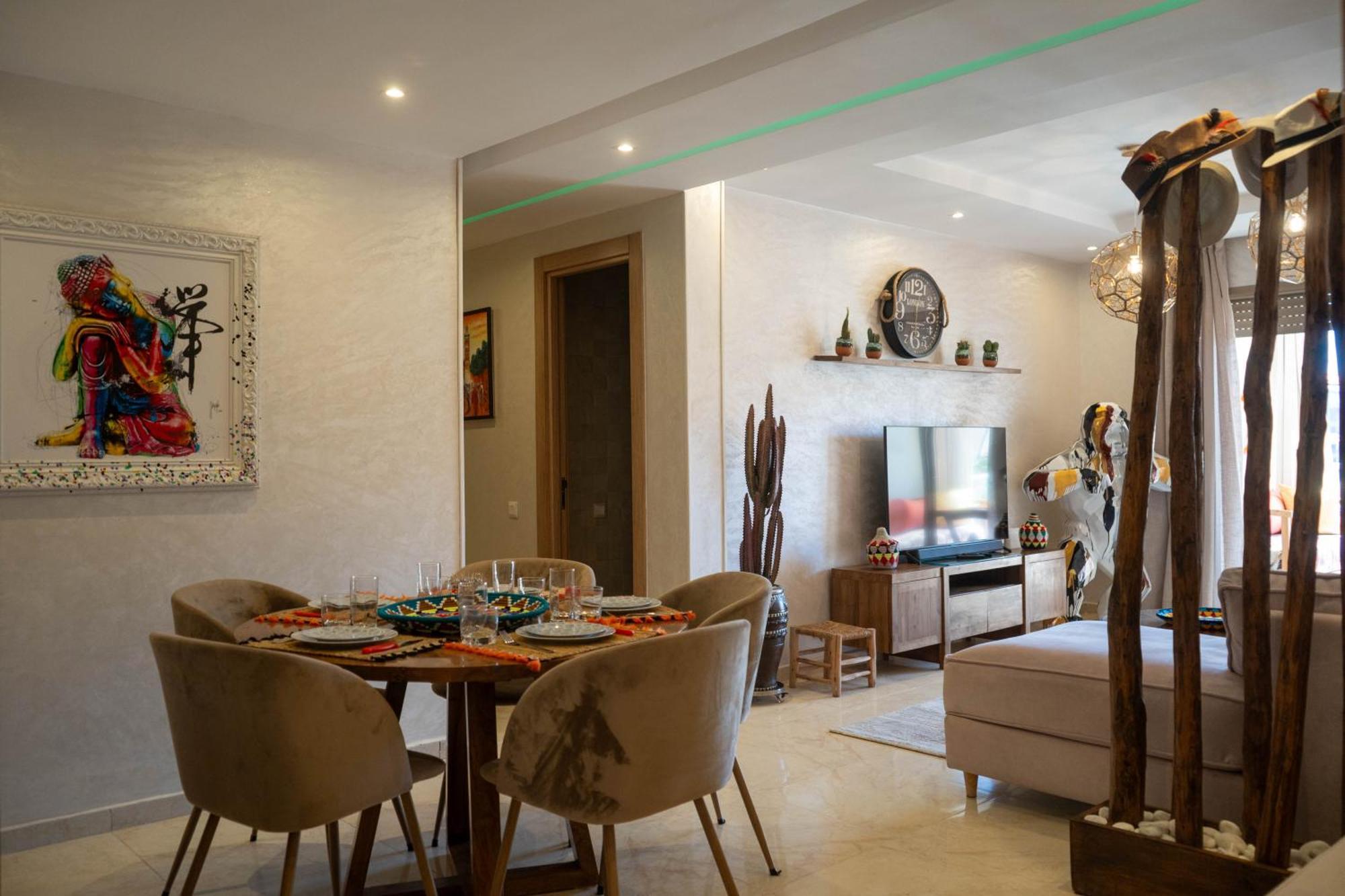 Magnifique Appartement Moderne De 2 Chambres Avec Piscine A 10 Min Du Centre De Marrakech Marrakesh Exterior foto