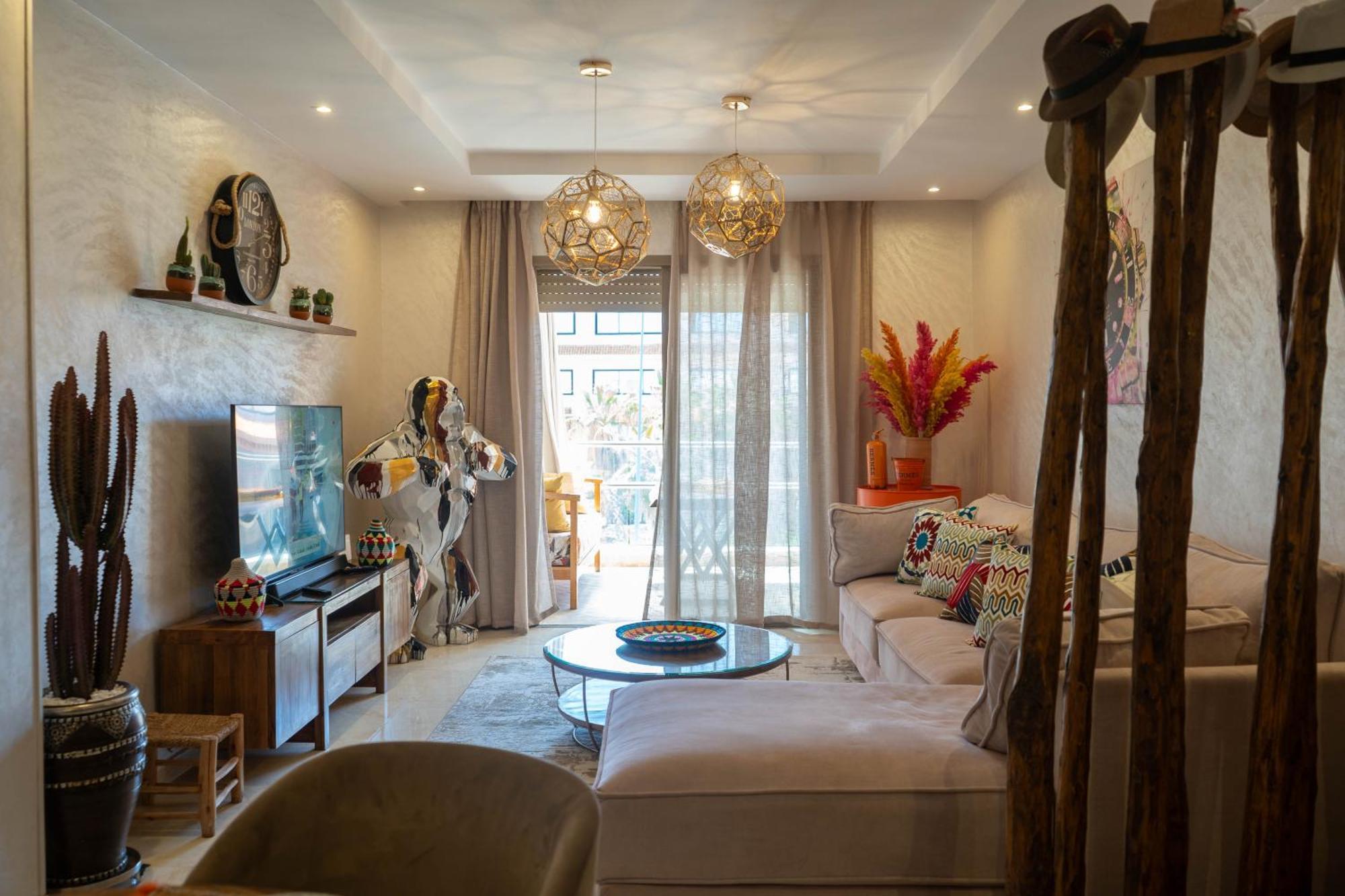 Magnifique Appartement Moderne De 2 Chambres Avec Piscine A 10 Min Du Centre De Marrakech Marrakesh Exterior foto